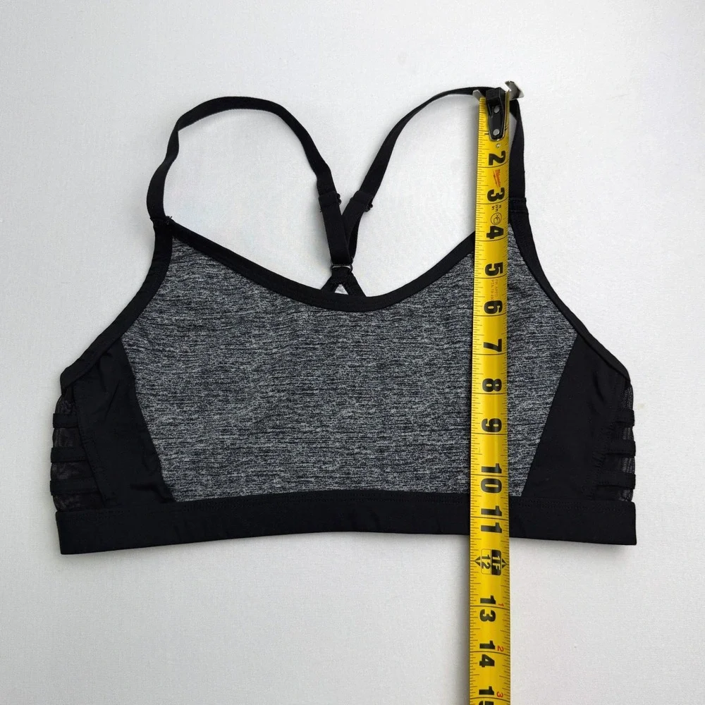 Pink Victoria's Secret Ultimate Sports Bra Women L Gray Excellent Mesh Strappy